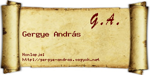 Gergye András névjegykártya