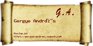 Gergye András névjegykártya